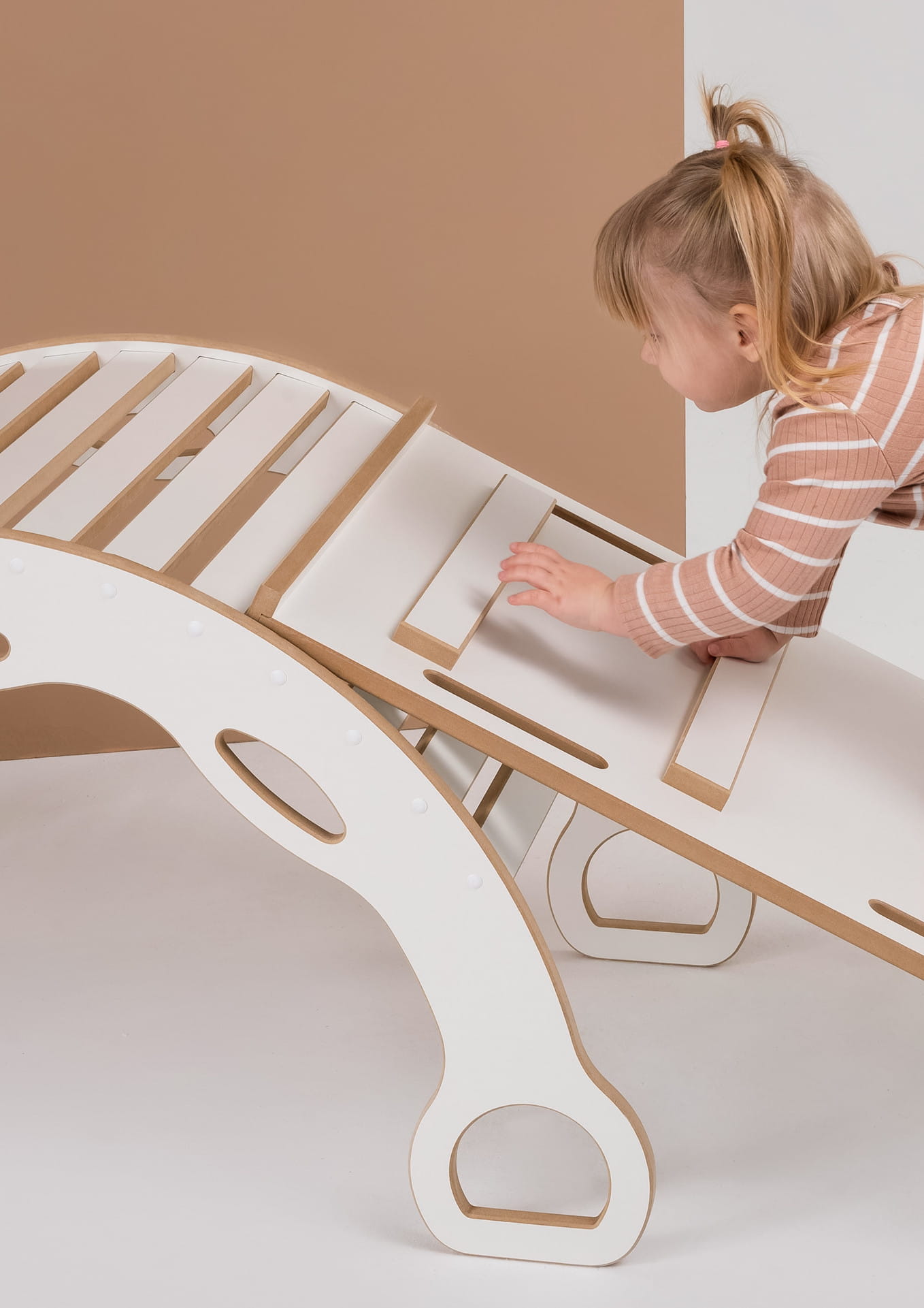 2w1 Bujak Montessori XXL z uchwytami + zjeżdżalnia DRABINKA